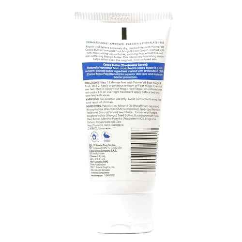 Palmer's Cocoa Butter Formula Foot Magic Moisturizing Foot Cream for Dry, Cracked Heels, Feet Moisturizer with Peppermint Oil & Vitamin E, 2.1 Ounces