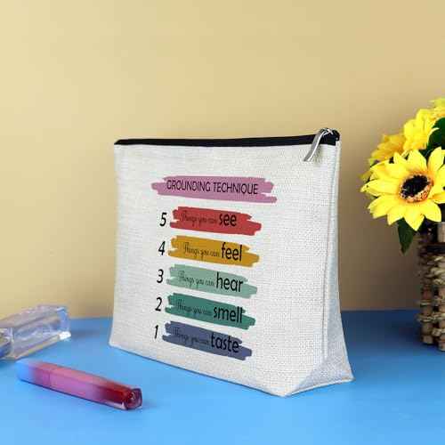 Therapist Gifts Mental Health Makeup Bag School Counselor Gift for Women Physical Therapists Therapy Gifts Cosmetic Bag Graduation Birthday Gift for Coworker Counselor Psychology Thank You Present