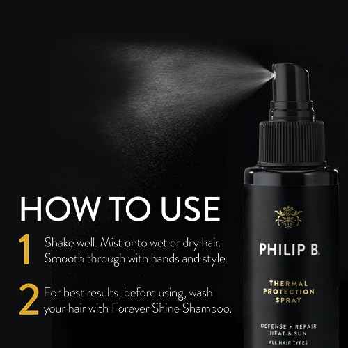 PHILIP B Thermal Protection Spray 4.2 oz. (125 ml) | Plump, Shine & Protect Hair from Heated Hair Tools