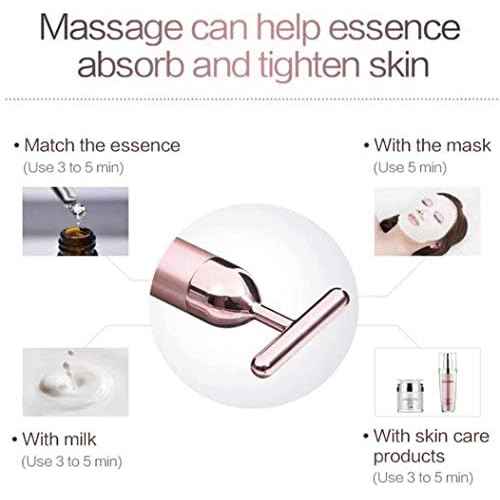 Beauty Bar 24k Golden Pulse Facial Massager, GOODYBUY T-Shape Electric Sign Face Massage Tools for Sensitive Skin Face Pull Tight Firming Lift