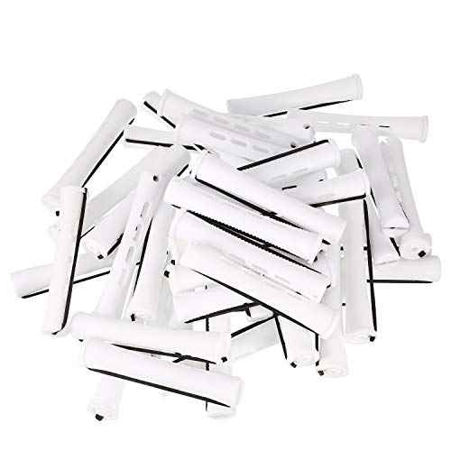 WILLBOND 60 Pcs Perm Rods for Long Hair Plastic Curl Rods Cold Wave Irons Curling Roller for Hair Styling Hairdressing Tools (0.63 Inch, White)