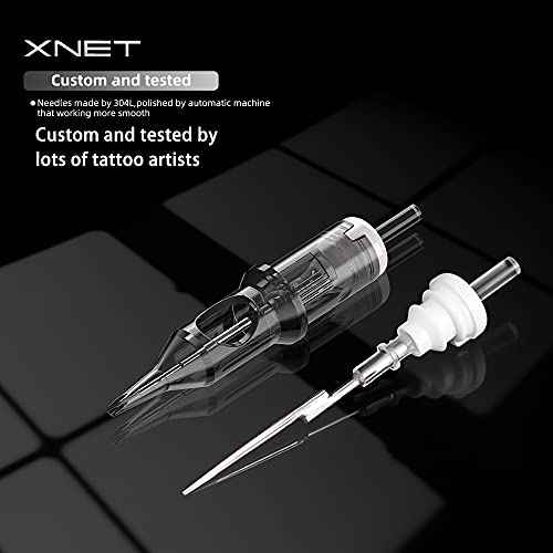 Xnet U-REX Tattoo Cartridge Needles #12 Standard 9RL Disposable Tattoo Needles 9 Round Liner Long Taper 1209RL 20Pcs Supply for Rotary Tattoo Pen Machine Gun