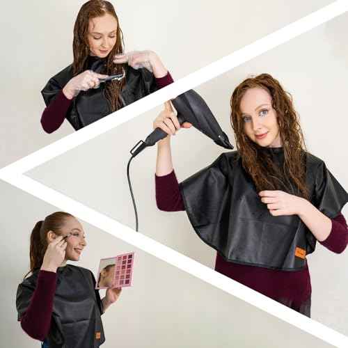 Makeup Cape Hair Dye Cape for Women Short Salon Cape for Stylists Waterproof Haircutting Cape Professional Shampoo Cape, 31.5¡±L*29¡±W
