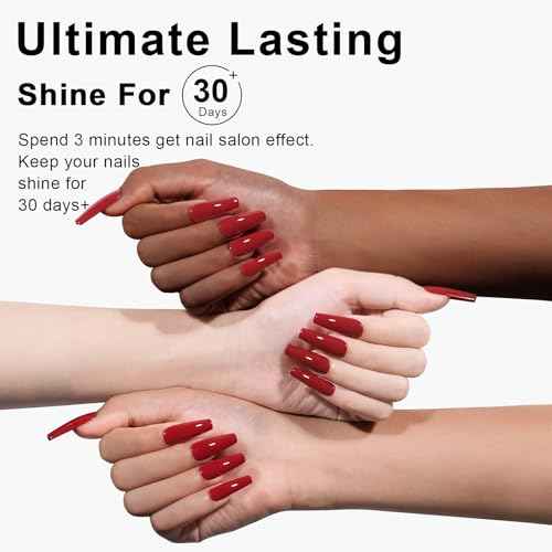 L'UGX Red Gel Nail Polish 15ML Christmas Cherry Dark Red Gel Polish Deep Soak Off UV Gel Colors for Nails Art DIY Manicure & Pedicure at Home Salon Holiday Gifts for Women LGS-703