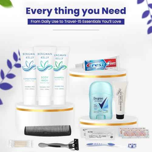 Trektote Travel Toiletry Kit For Men ? 12 Piece Set Of Travel Size Toiletries, TSA Compliant, Travel Essentials, Includes Shampoo And Conditioner, Body Wash, Toiletry Bag & More