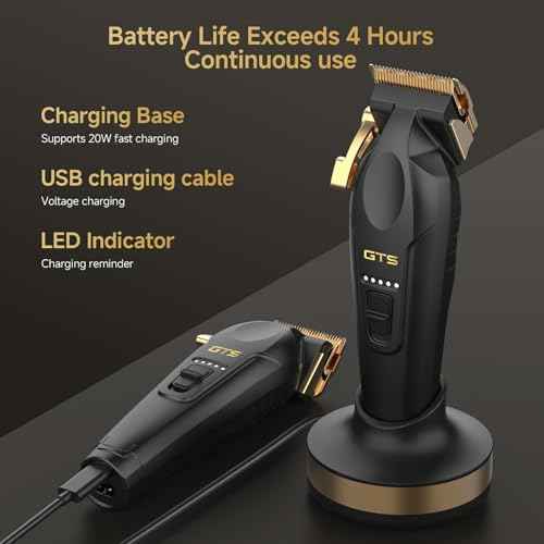 GTSPro Hair Clippers for Men, Beard Trimmer Hair Clippers for Men, Professional Hair T-Blade Trimmer Cordless Rechargeable Edgers Clippers Electric Beard Shaver