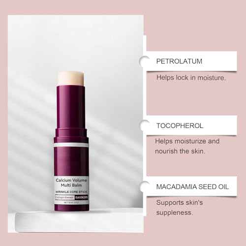 Vitalig Calcium Volume Multi Balm | 9g Collagen Moisturizing Stick for Face, Eyes, Neck | Hydrating & Firming Skin | Vitamin D & Elastin Enriched | For All Skin Type (1PC)
