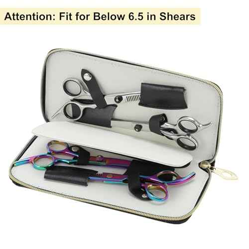 VOCOSTE Barber Scissors Pouch Bag, Fit for Below 6.5 in Shear, Hair Scissor Shears Cases for Hair Stylists, Can Hold 4 Scissor, Black