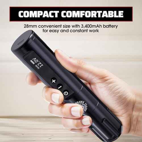 Dragonhawk Tattoo Gun Kit Cordless L1 Tattoo Pen Machine Pro Complete Tattoo Kit Black Inks Brushless Motor 3400mAh Battery Supply for Beginner