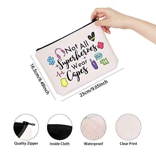 TSOTMO Dispatcher Gift Not All Superheroes Wear Capes Essential Worker Appreciation Gift Makeup Bag (Wear capes dispatcher)