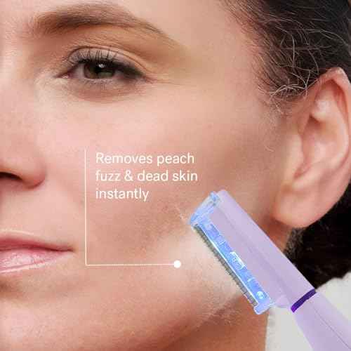 Michael Todd Beauty Sonicsmooth Pro+ Dermaplane Razor for Women Face + Eyebrow trimmer Dermaplaning System w/LED Light Peach Fuzz Remover -16 Dermaplaning Blades & 2 Microsmooth Exfoliation Tips