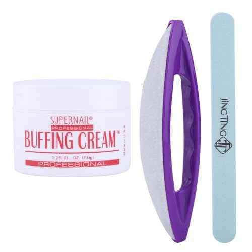 Nail Buffer Blocks and Shine Kit Art Buffing Cream Brush Buffers Polishing Strip Care Tools Chamois Polishing Block Glossy Nails Care Tools Set for Professional Manicure Pedicure Salon