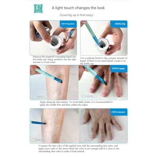 ZHEHZI Vitiligo Concealer, Waterproof Skin Concealer, Long-Lasting 3-7 Days, Face &Hands&legs& Body Coverage, full coverage and suitable for all kind of skin, 30ml (dark skin, face and body)