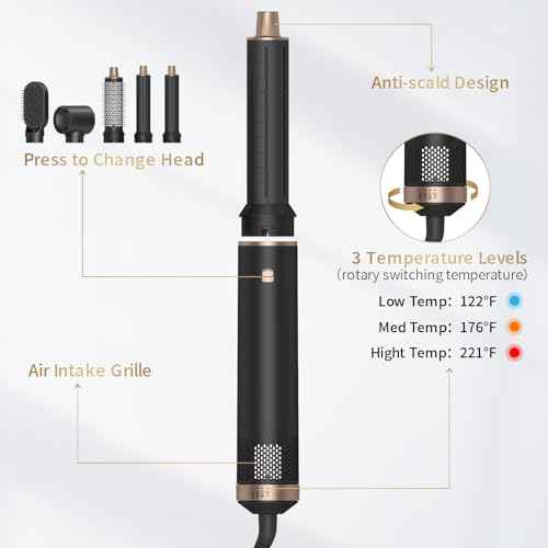 Blow Dryer Brush 5 in 1: Ionic Hot Air Styler Hair Dryer Brush Blow Dryer Set for Curling Volumizing Straightening Styling