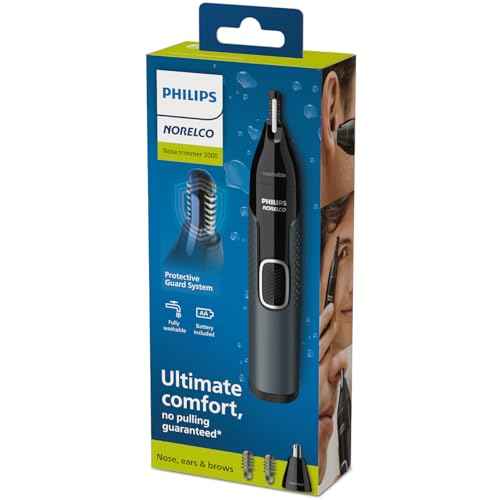 Philips Norelco Bodygroom Series 5000 Showerproof Body & Manscaping Trimmer for Men with Back Attachment, BG5025/40 + Philips Norelco Nose Trimmer 3000, for Nose, Ears, Eyebrows, NT3600/62
