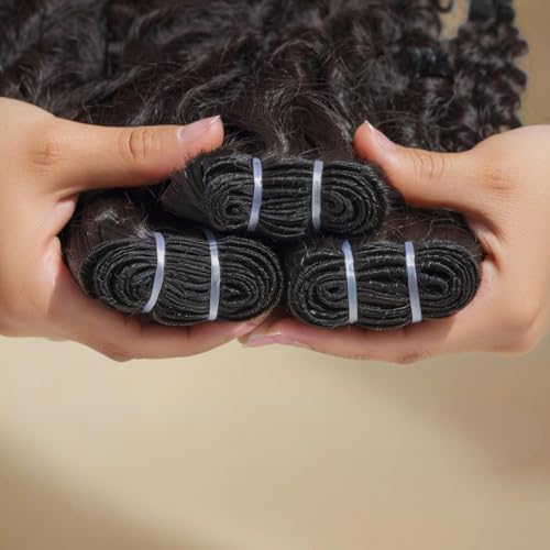 Burmese Curly Bundles Human Hair 16 18 20 Inches 3Pcs Curly Human Hair Bundles Water Wave with Spiral End Unprocessed Burmese Raw Hair Extension 3c4a Quick Weave Hair for Women Natural Color