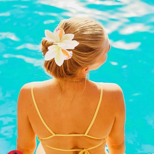 5 Pack Hawaiian Flower Hair Clips for Women Flower Hairpins Cute Beach Accessories Summer Hairpins Flowers for Hair