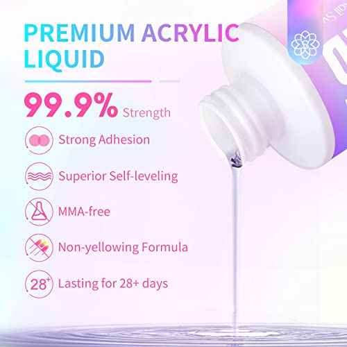 Saviland 4.06 oz Monomer Acrylic Nail Liquid ? 120ml Acrylic Liquid for Acrylic Powder Non-Yellowing Formula for Acrylic Nails Application Nail Extension & Carving Nail Starter Home DIY