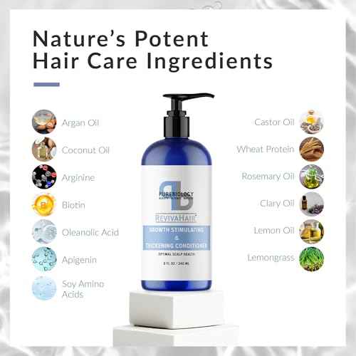 Pure Biology Hair Conditioner for Fine, Damaged Hair - Volumizing Conditioner with Biotin, Keratin, Rosemary and Argan Oils - Moisturizing Conditioner for Dry Hair and Thinning Hair Volume