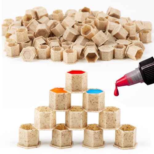 Biodegradable Tattoo Ink Cups With Base 200Pcs ECO-Friendly Disposable Spliced Pigment Caps Tattoo Accessories Supplies (10mm-Small)