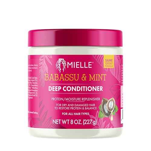 Mielle Organics Babassu & Mint Deep Conditioner with Protein, Moisturizing & Conditioning Deep Treatment, Hydrating Repair for Dry, Damaged, & Frizzy Hair (8 Oz)