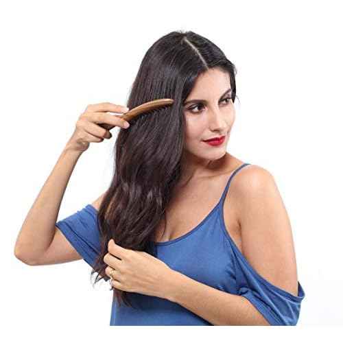 Louise Maelys Hair Comb Wooden Wide Tooth Combs for Curly Hair Detangling Sandalwood