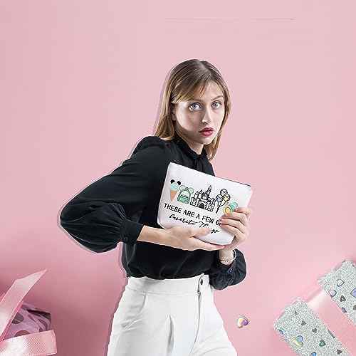 Vacation Trip Gift Fairytale Fans Cosmetic Bag Mouse Family Trip Snacks Makeup Bag Magic Kingd*m Gift Mouse Ice Cream Zipper Pouch (F-things Mouse)