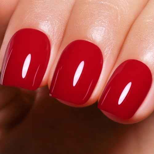 Ruby Red Gel Nail Polish, 0.5 Fl Oz, LED UV Gel, Christmas Red, Soak Off, Art Starter, Manicure Salon DIY Nail Polish