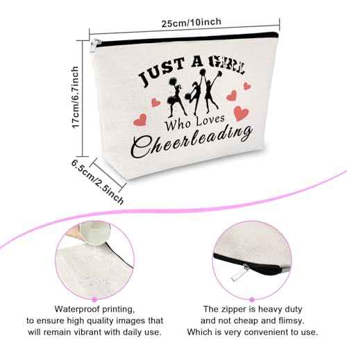 Sfodiary Cheerleader Makeup Bag for Women Cheerleading Christmas Birthday Presents for Female Cheer Team Cheer Stuff Friendship Gifts Cosmetic Bag Cheerleader Accessories Presents for Daughter