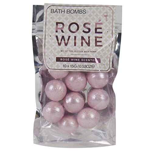 Gift Republic Ros? Scented Bath Bombs Pink Sparkly Mini Fizzies Pampering for Women Mother's Day Birthday Teachers Christmas Pack of 10