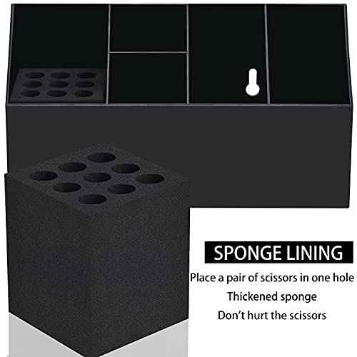 Noverlife Hair Scissors Large Storage Box, Shear Holder for Hair Salon, Scissor Holder, Hairdressing Combs Clips Scissors Professional Hairdressing Combs, Clips, Brushes Storage Racks Tool Box - Black