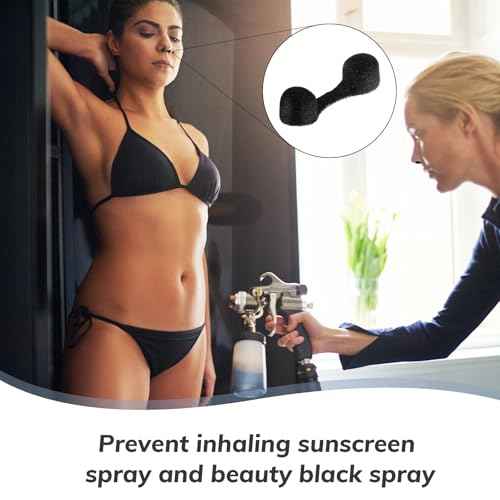 Tondiamo 100 Pieces Nose Plug Filter Disposable Nose Filter Sponge for Women Men Sunless Spray Tanning Outdoor Dust Construction Areas(Black)
