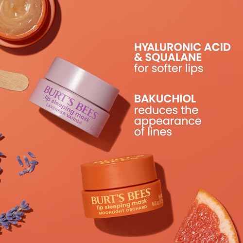 Burt¡¯s Bees Stocking Stuffers, Lavender Vanilla Lip Sleeping Mask, With Hyaluronic Acid and Squalane Moisturizer To Instantly Hydrate Lips, Overnight Lip Mask, Lip Treatment Christmas Gifts, 0.45 oz.
