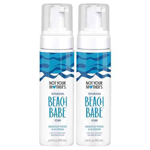 Not Your Mother's Beach Babe Texturizing Foam (2-Pack) - 6.5 fl oz Each - Crunch-Free Texture and Touchable Waves with UV Defense - Conditions & Hydrates for All Hair Types