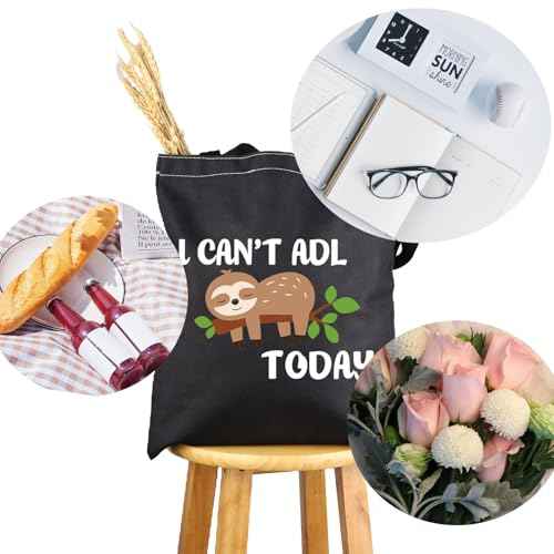 G2TUP Occupational Therapy Therapist Gift I Can't ADL Today Makeup Bag OT Life Sloth Bag Occupational Therapist Joke Gift