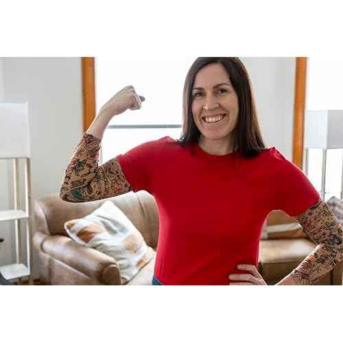 Prank-O Fake Temporary Tattoo Sleeves, Pair, Holiday Season Arm Accessories, Stretchy Material, Comfortable and Easy Slip On and Off, Christmas Parties