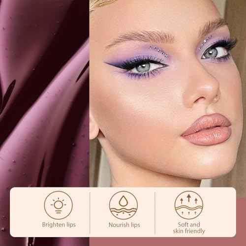 Matte Lip Stain Peel Off Lip liner with Tweezer, Brownish Red Peel Off Lip Stain, Long Lasting Waterproof Lipstick Lip Gloss Tattoo, Transfer-proof for All Skin Types, 0.12 fl oz 03#