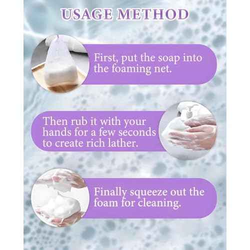 60PCS Mesh Soap Bags for Soap Bars, Shampoo Lather Net for Foaming & Drying for Shower Body Facial Cleaning