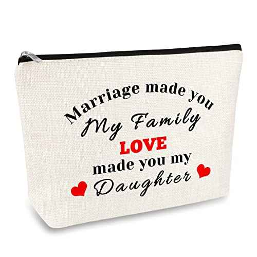 to My Daughter-in-Law Makeup Bag Daughter-in-Law Gift from Mother in Law Daughter In Law Wedding Bride Shower Gift Cosmetic Bag Birthday Gift for Daughter-in-Law Step Daughter Bonus Daughter