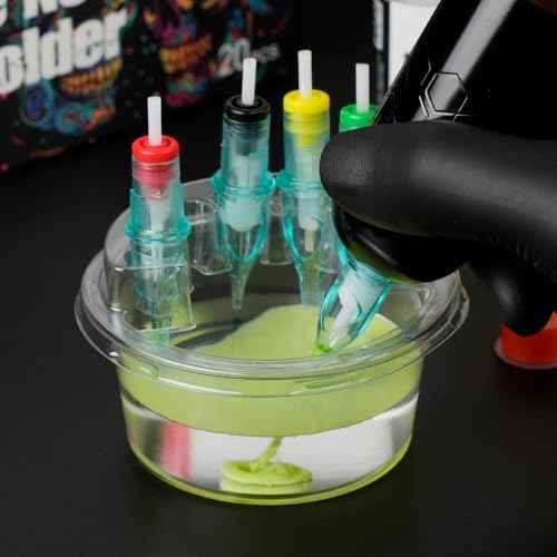 DGT 20PCS Disposable Tattoo Cartridge needles Cup Holder, Cartridge needles Placement Rack, Disposable Cartridge needles Cleaning Cup.