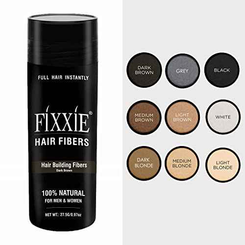 Hair Building Fibers DARK BROWN for Thinning Hair 27.5g Bottle, Hair Fibre Concealer for Hair Loss for Men and Women, Naturally Thicker Looking Hair with Keratin Hair Fibres
