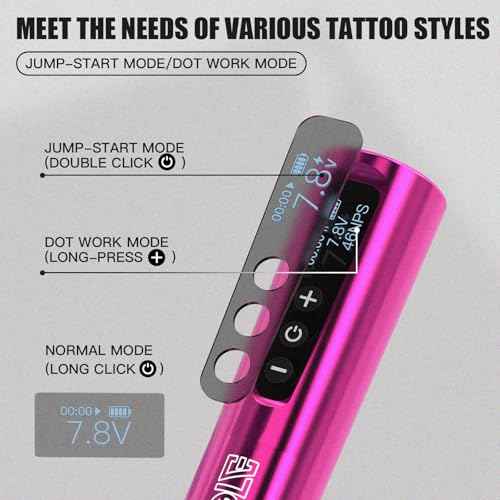 Wormhole Tattoo Gun kit Wireless Tattoo Kit Complete Wireless Tattoo Pen Kit 1,000mAh Battery Capacity with Regular & UV Fluorescent Tattoo Ink Tattoo Supplies for Eyebrow