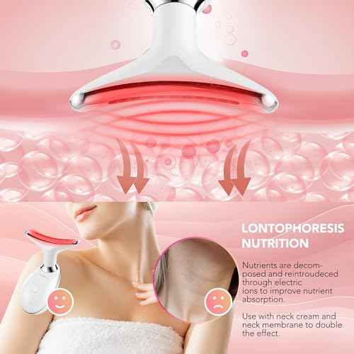 Red-Light-Therapy-for-Face, Facial Massager Wand with 7 Color - Birthday, Christmas, Mothers Day, Valentines Day, Self Care Gifts for Her Women Mom Best Friend Wife Teacher (White)