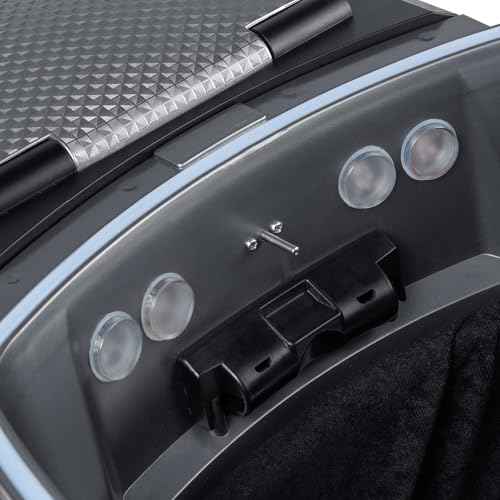 Elitzia 7 Color Hair Steamer Black Hooded Micro Mist Ozone for Natural Black Hair Adjustable Height Wheels 3 Mode 5 Level Time Temperature Control Dye Perm Hair Professional Home ET1408T
