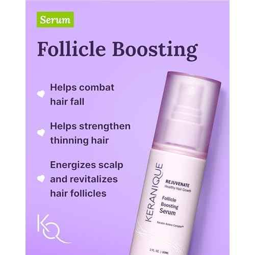 Keranique Damage Control Set for Thinning Hair - Shampoo & Conditioner for Damaged Hair, Follicle Booster Serum, Lift & Repair Spray - Keratin Enriched Repair Products for Dry, Thin Hair - Travel Size