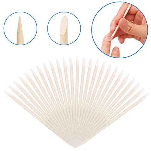 BTYMS 300 Count Orange Wood Stick 4.5 inch Cuticle Pusher Remover Orangewood Cuticle Sticks Nail Art Manicure Pedicure Sticks Orange Sticks for Nails