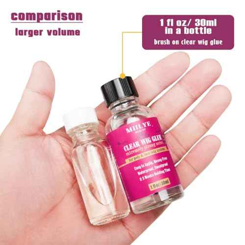 Clear Wig Bond Glue 1oz/30ml With Band, Caps |Swimming Allowed| Waterproof for Front Lace, Extremely Strong Hold, Install Kits (1oz Glue+1oz Remover)