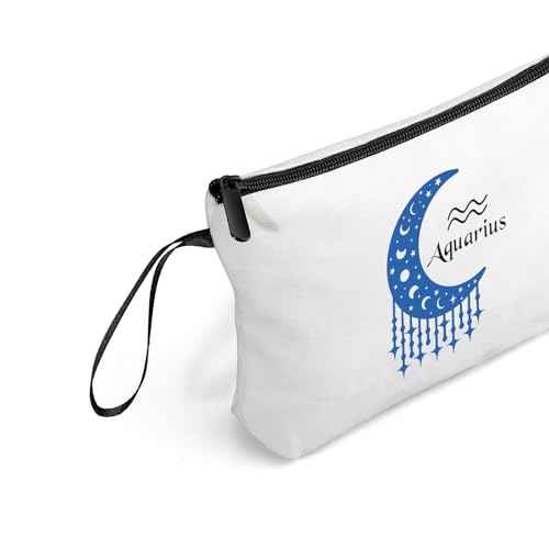 Aquarius Zodiac Gift Constellation Gift Zodiac Signs Makeup Bag Birthday Gift for Women Friends Sister Coworker