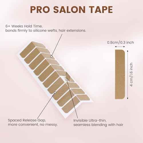 MIILYE Hair Extension Replacement Tape 100 Tabs, Double Sided, 6+ Weeks Hold Time, No Residue, Tape-ins-Extension Reinstallation