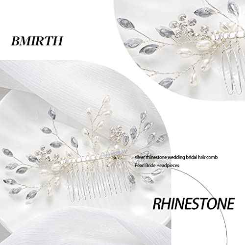 Wedding Hair Comb Pearl Bride Headpieces Rhinestone Bridal Hair Jewelry Side Hair Accessories for Women and Girls